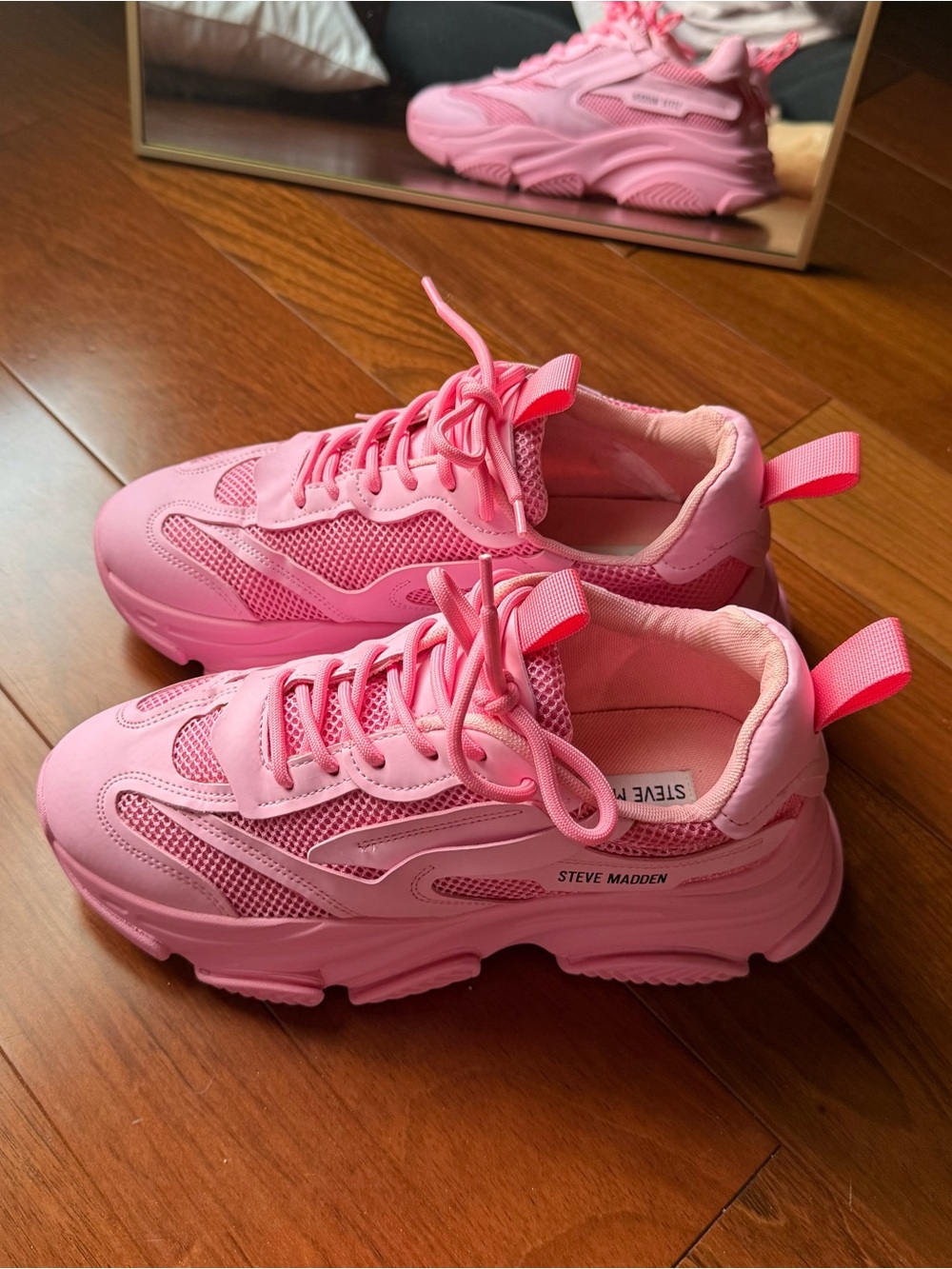 Steve Madden Possessions Chunky Sneakers - Bubblegum Pink - Picture 6 of 9